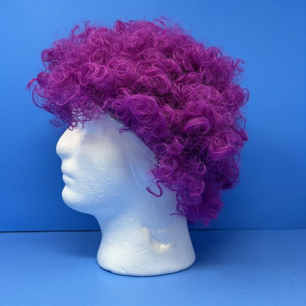 Halloween Clown Costume Wig Purple Afro 60s 70s‎ Disco Clown - Picture 6 of 15